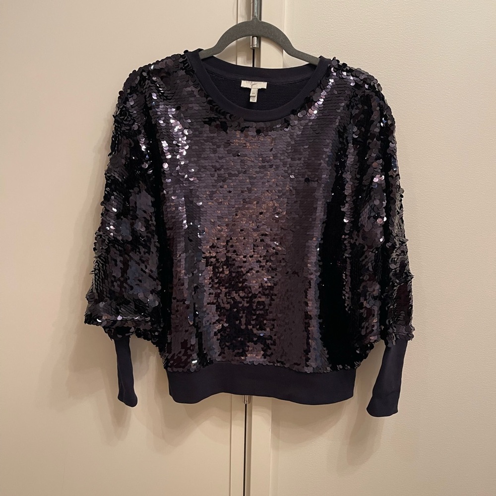 Joie Navy Sequin Sweatshirt XS